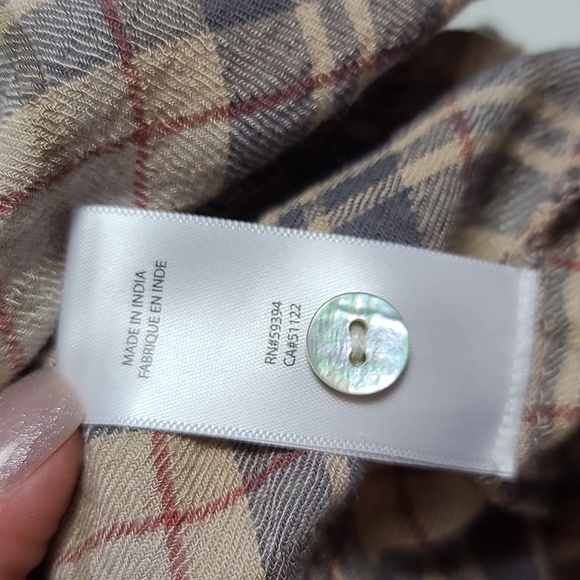 BEACHLUNCHLOUNGE Checkered Plaid Ruffle Sleeve Smocked Tank Blouse Size Small - Picture 5 of 16